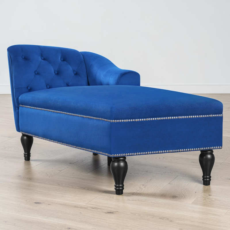 Chaise longue rembourrée Eilzabeth, Bleu