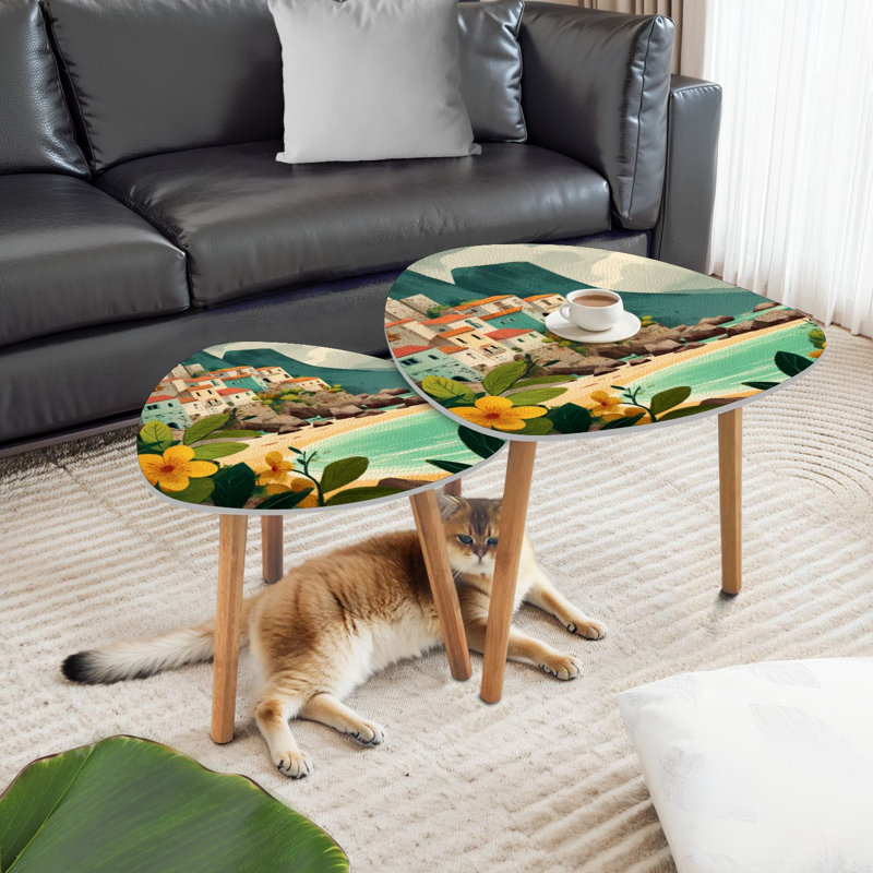 Ensemble de 2 tables basses gigognes Triangle