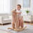 Kids Plush Llama Rocking Horse with Widened Wooden Base and Soft Padded Seat for Nursery and Playroom