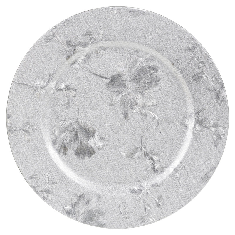 Abbate Floral Charger, Silver