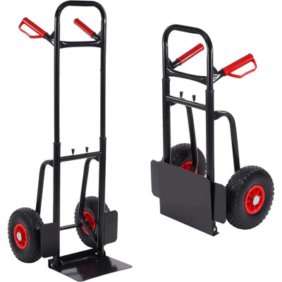 Black 220 LB Heavy Duty 2 In 1 Folding Utility Dolly Hand Truck
