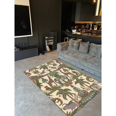 Tapis à motif tissé Botanical-Girema