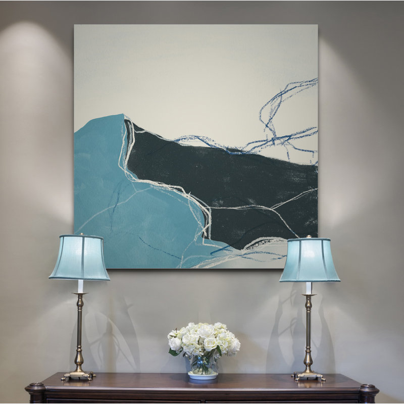 « blue peaks ii »-reproduction d’art sur toile, H 24 po x l 24 po x P 1,5 po, Toile tendue