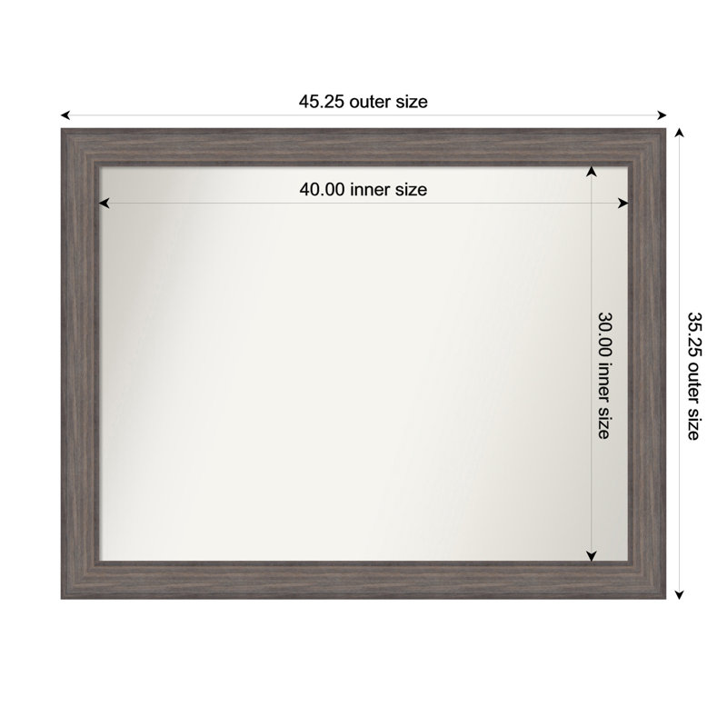 Miroir Hannaley, 35,25 po x 45,25 po, Rectangle