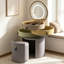 Ensemble de meuble-lavabo multifonctionnel à bloc de couleur avec tabouret de coiffeuse et miroir de maquillage