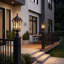 Lanterne de poteau d'extérieur Dusk To Dawn, lampadaire extérieur en verre Water Ripple, base E26, noir
