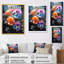 Orange et bleu «Pansie Blooms Serenity» - art mural Pensies-100406264-134121430