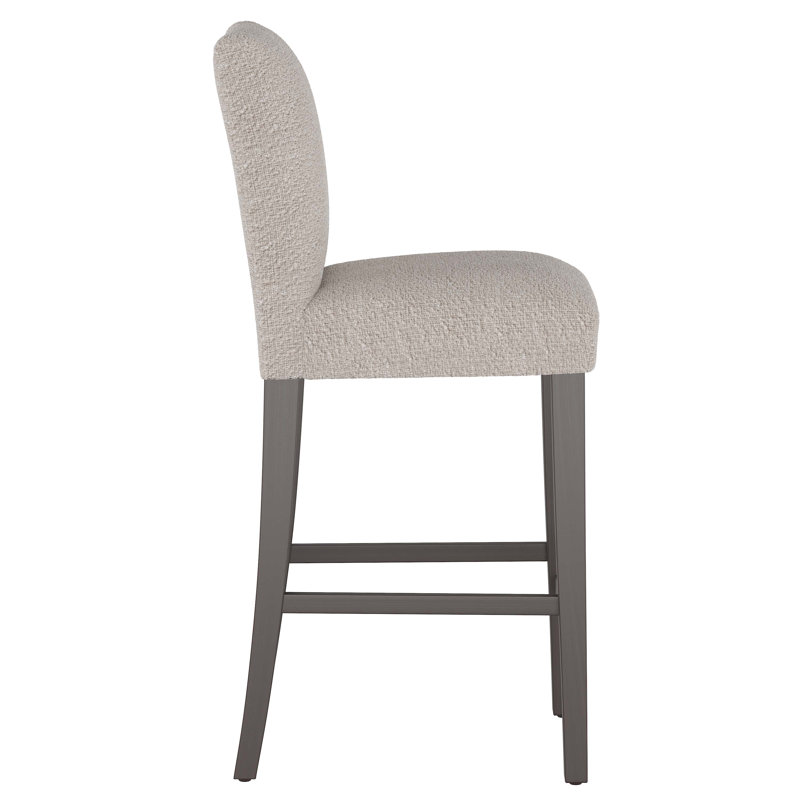 Hadrien Bar & Counter Stool, Bar Stool (31” Seat Height), Classic Elephant Boucle, Black Wood
