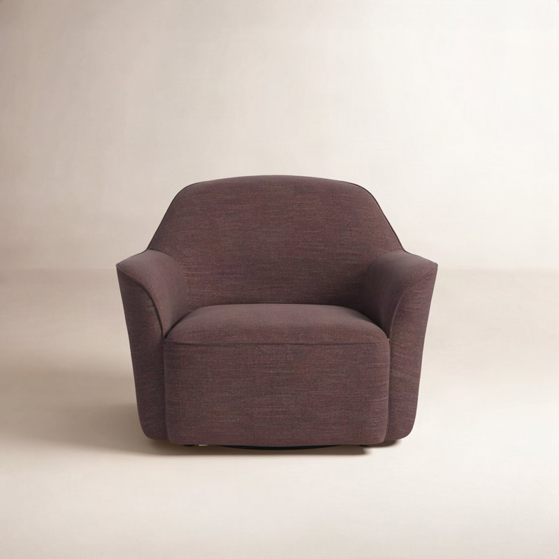 Iris Swivel Chair, Laughlin Plum Performance Basketweave