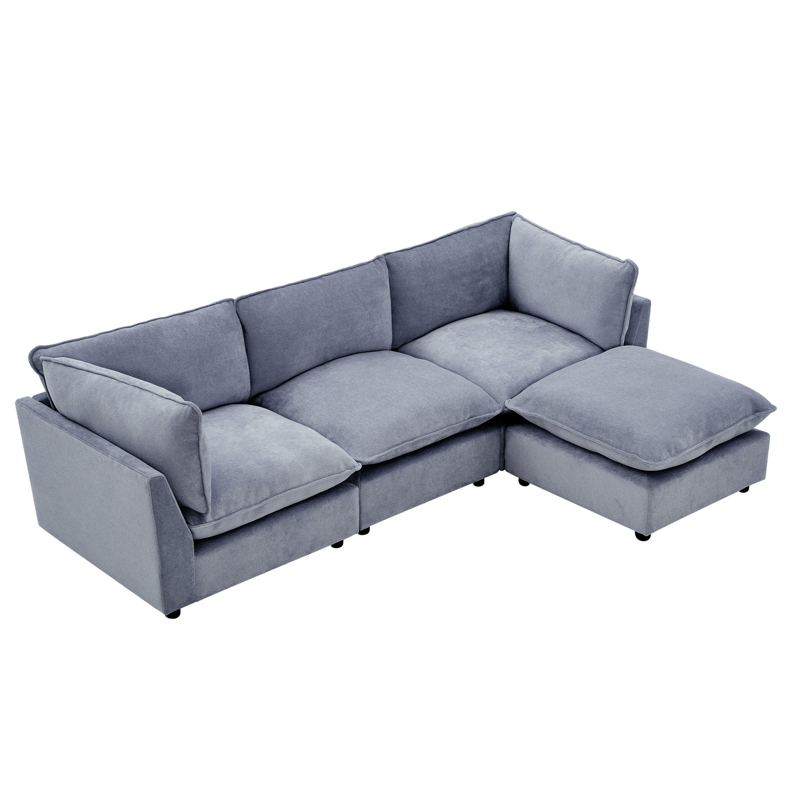 Eagan Modular Sectional, Blue Gray Chenille