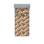 Vert olive pâle / motif floral rosé