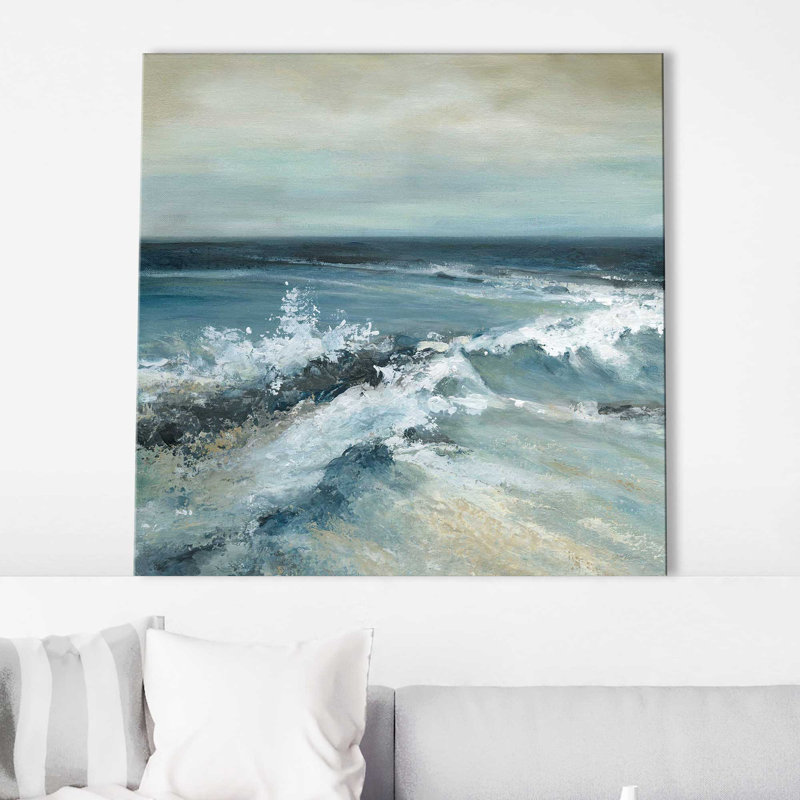 Converging Waves par Carol Robinson - Peinture, L 18 po x H 18 po, Toile tendue