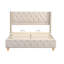 Lit plateforme Mirestone avec garniture cloutée et tête de lit moelleuse-652895323-652895318