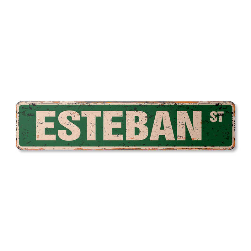 Plaque de rue Esteban en aluminium 4 po x 18 po