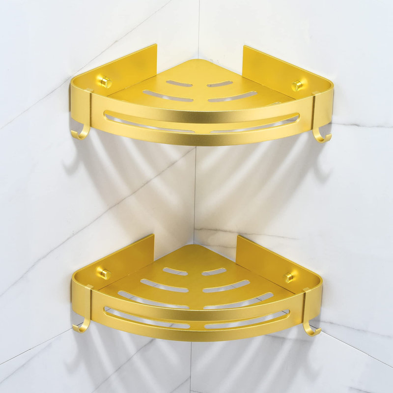 Anders Shower Shelf, Bright Sand Gold