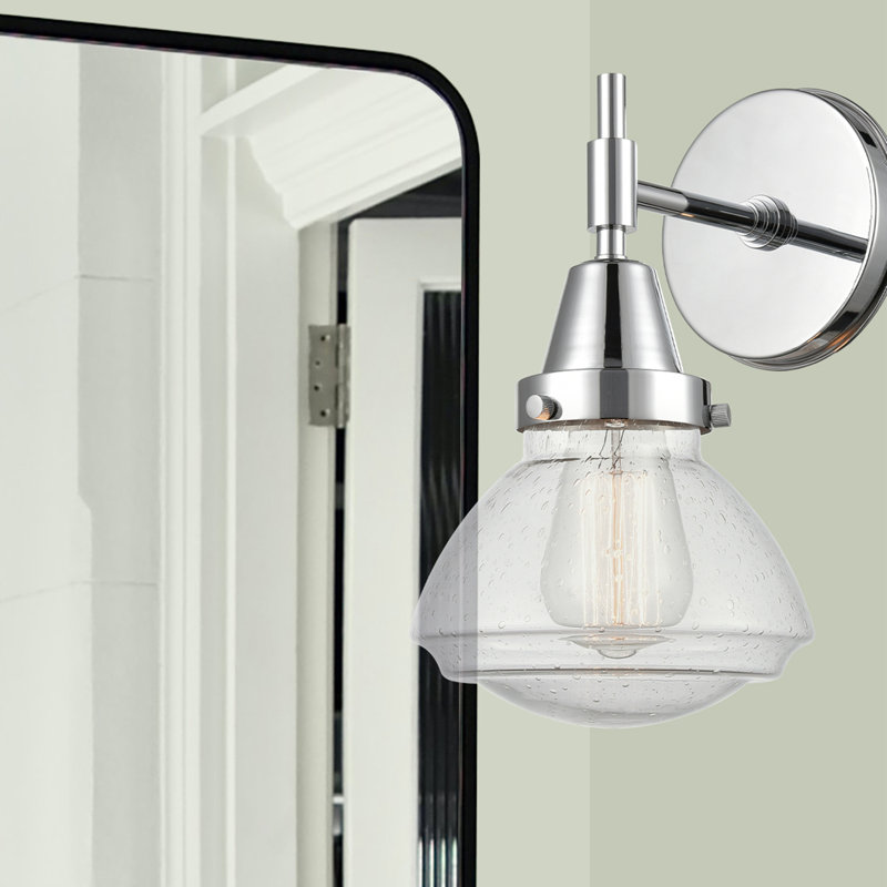 Gayle Armed Sconce, LED, Seedy, Polished Chrome