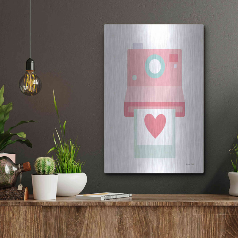 «Caméra timide I» par Ann Kelle Designs, art mural en métal, 24 po x 36 po, H 16 po x l 12 po