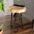 Ameyia 12 in. Round Wood and Metal End Table