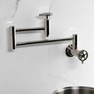Kingston Brass Fuller Two-Handle 1-Hole Wall Mount Pot Filler Faucet