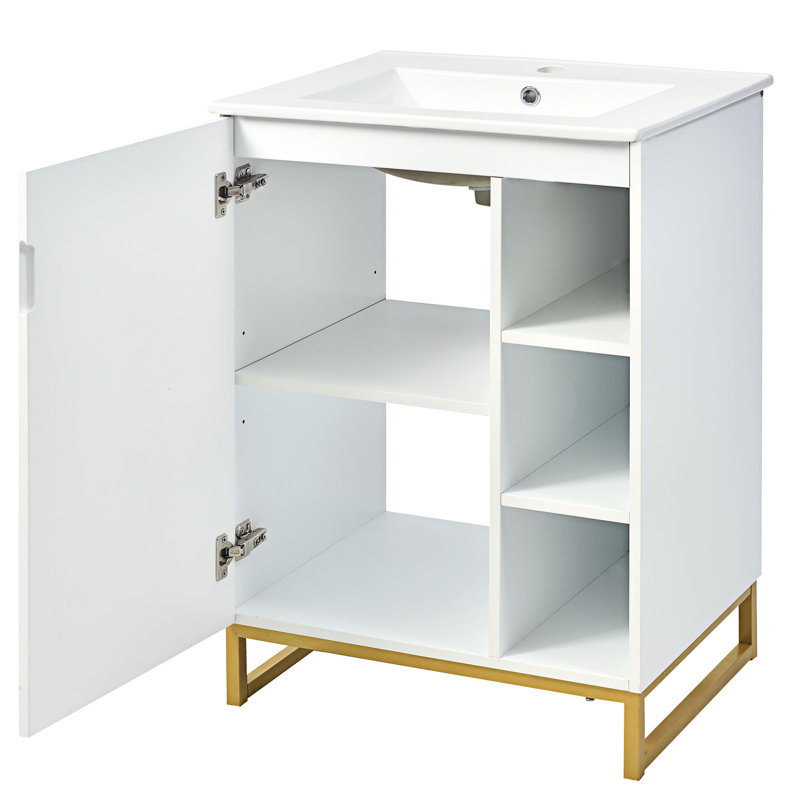 Taryn 18'' Single Bathroom Vanity with Ceramic Top