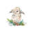 Floppy Eared Bunny On Greenery - Painting on Canvas-1073706064-1073706065