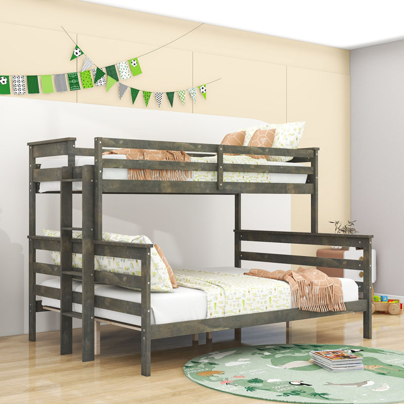 Jarie Kids Bunk Bed, Twin XL over Queen, Gray