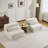 Compression Mahjong Sofa,Convertible Floor Sofa Bed,DIY Boneless Modular Sectional Sofa,No Assembly Required,Circle Fleece Fabric,Oversized 2 Seater With 2 Pillows,White-701924984