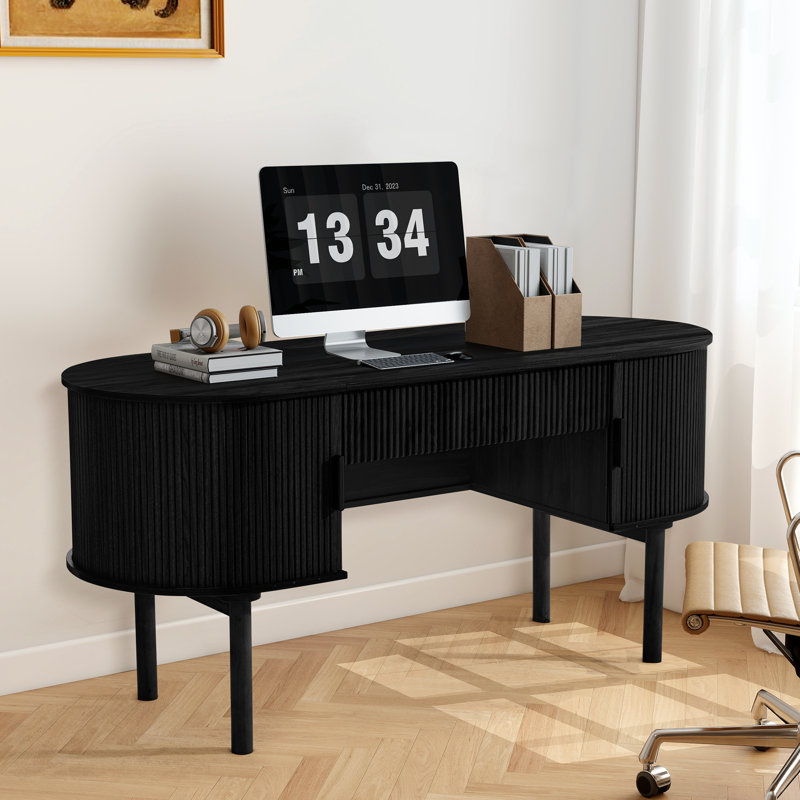 Computer Desk With Storage, Black