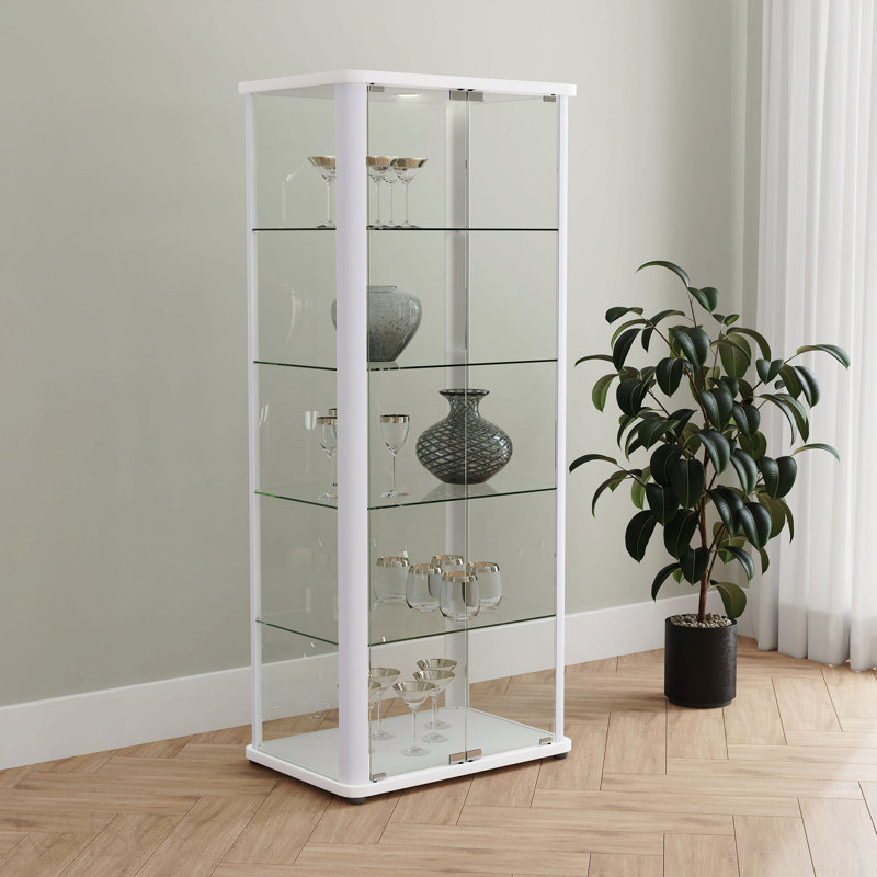 Vitrine blanche à 5 tablettes
