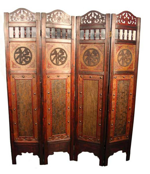 64 " W x 72 " H 4 - Panel Solid Wood Folding