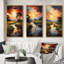 «Vietnam River Delta Sunset», 3 pièces sur toile-985384472-985384473