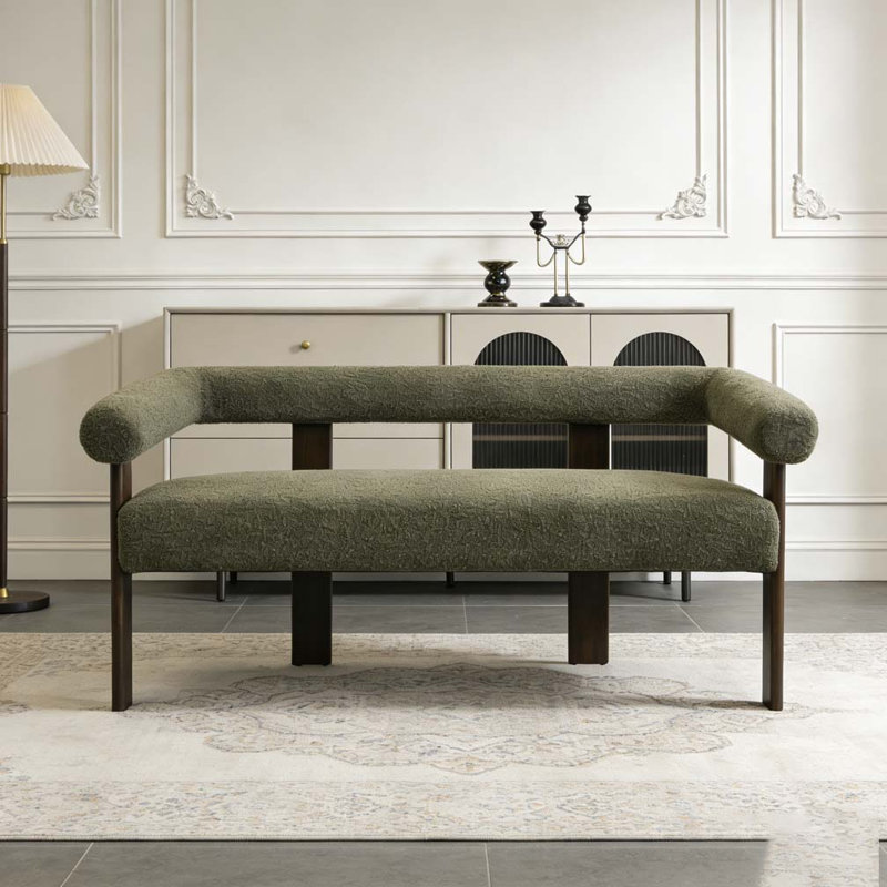 Causeuse ronde avec accoudoirs, Brun, vert
