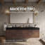 Wall Mounted Single Double Vanity Bathroom Vanity With Solid Surface Top-1635415934