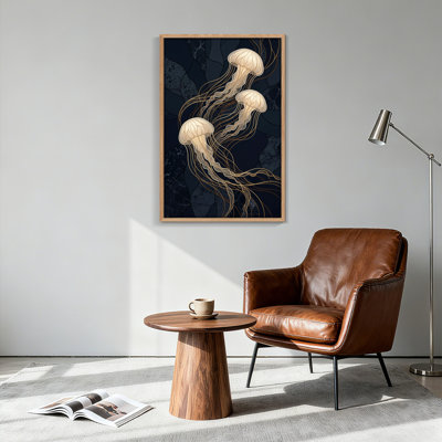 Jellyfish Art, reproduction d'art sur toile, ensemble de 1