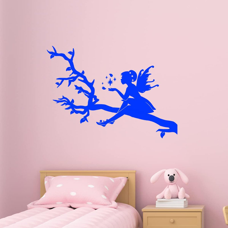 Non-Wall Damaging Wall Decal, 13" H x 18" W, Blue