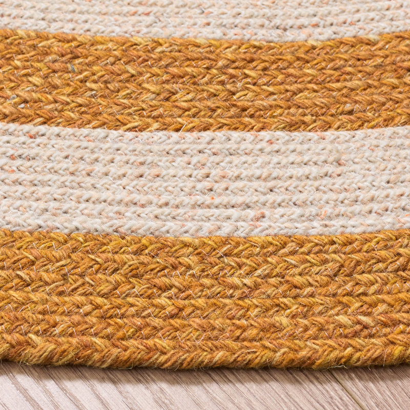 Braided Hand Woven No Pattern Indoor Rug, 6'-0" x 6'-0" Round