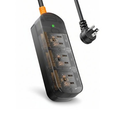 Outdoor Weatherproof Power Strip With 3 Ac Outlets, 5 Foot Durable Extension Cord, Ipx6 Waterproof