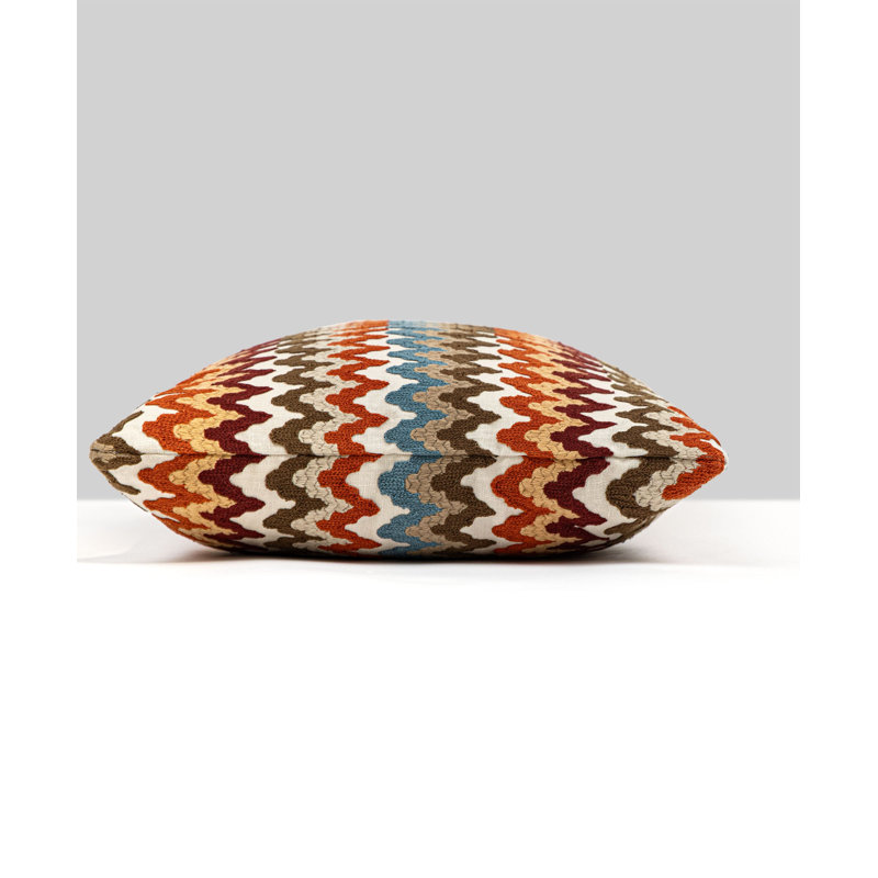 RAINBOW MOUNTAIN CREWEL PILLOW, Autumn , Rectangle - 22"H x 14"W