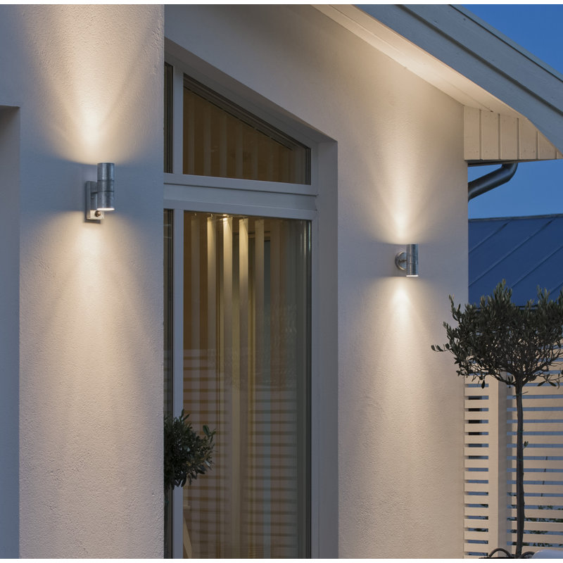 Modena 2 - Bulb 20cm H Outdoor Armed Sconce, Raw Galvanised Steel