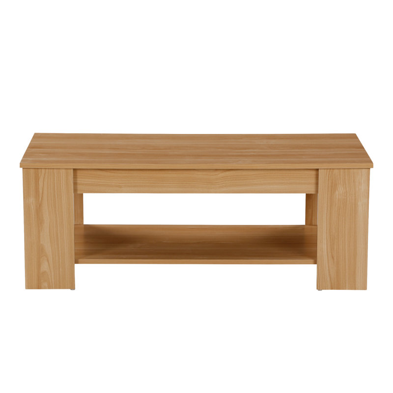 Adrianne Lift Top Four Leg Coffee Table with Storage, Oak