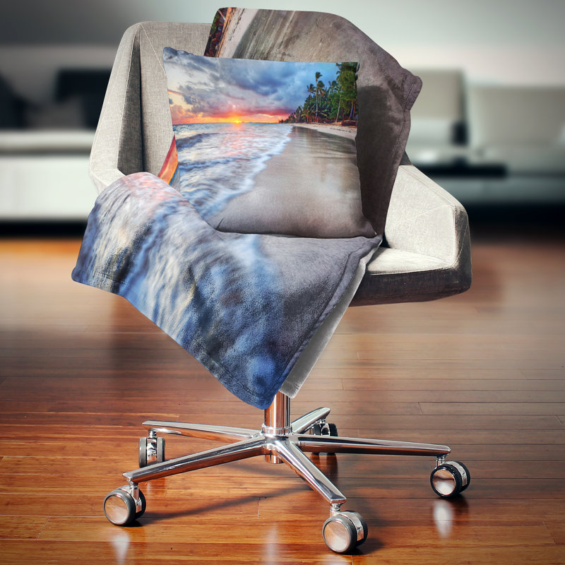 Fluffy Dark Clouds over Ocean - Sea & Shore Printed Pillow, 16" x 16", Throw Pillow