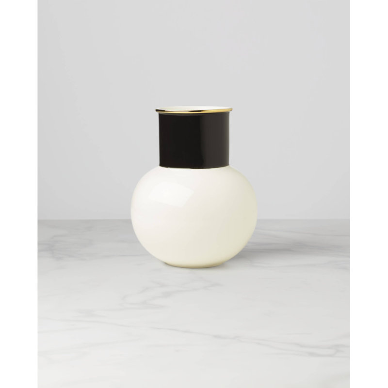 Make It Pop Neutral White & Black Bouquet Vase, White