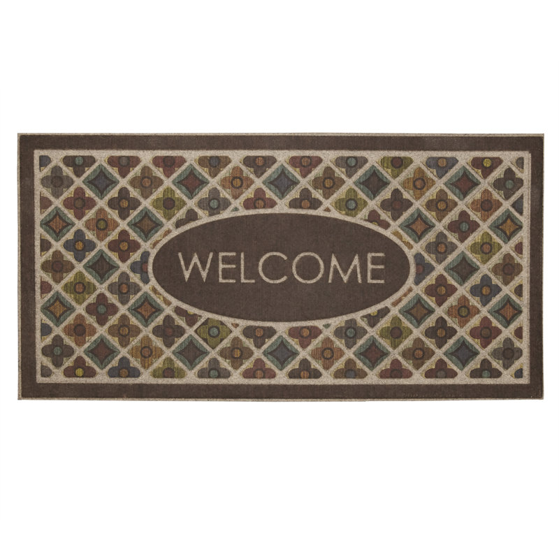 Tapis d'extérieur antidérapant Ramonita, Brown