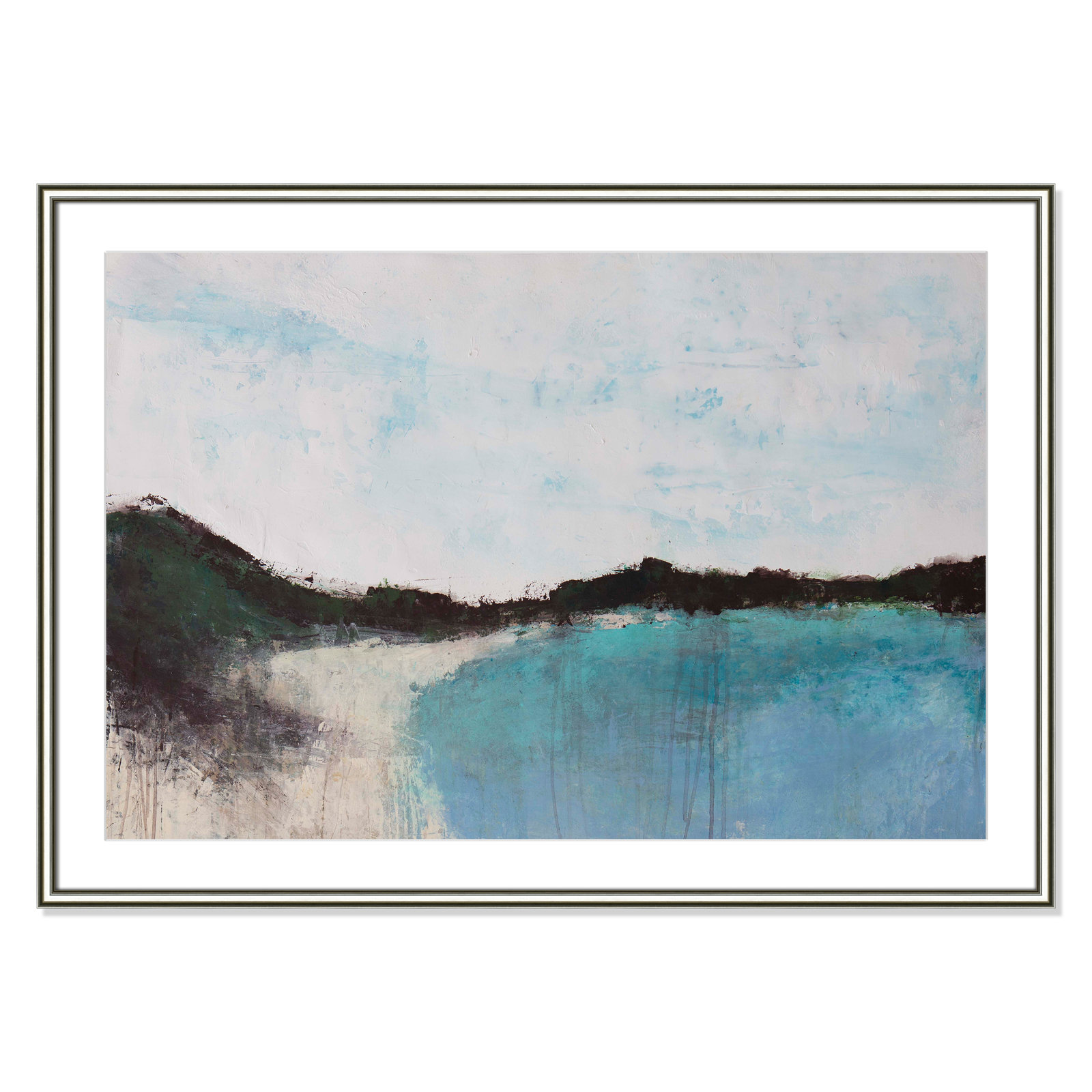 Mountainside Lakeview III Print, 30.75" H x 42.75" W x 0.75" D, Silver Framed