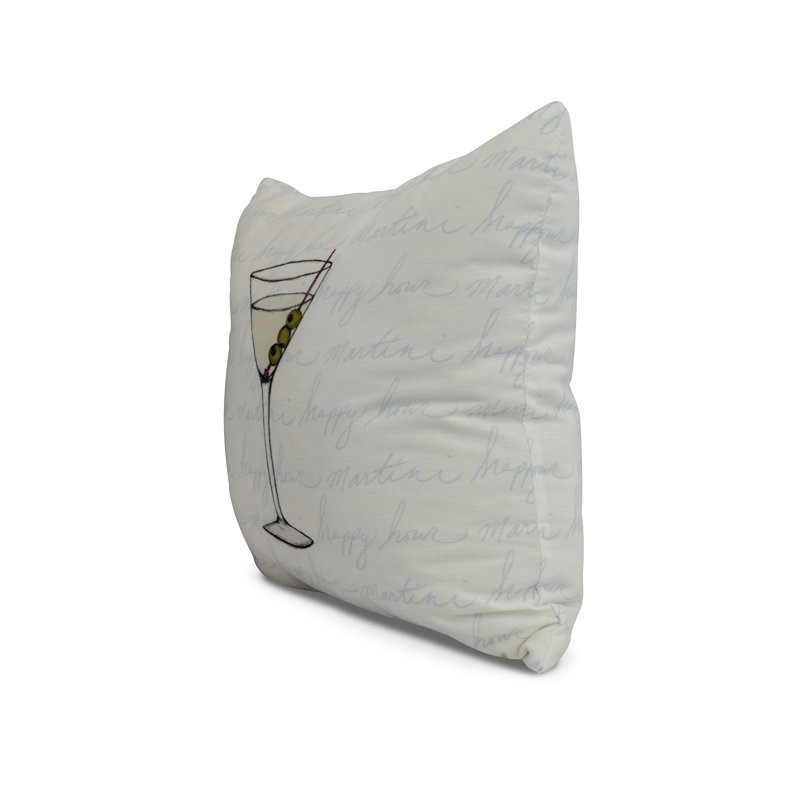 Housse de coussin d'extérieur carré en verre Martini Palm Beach, 26 po x 26 po, Bleu