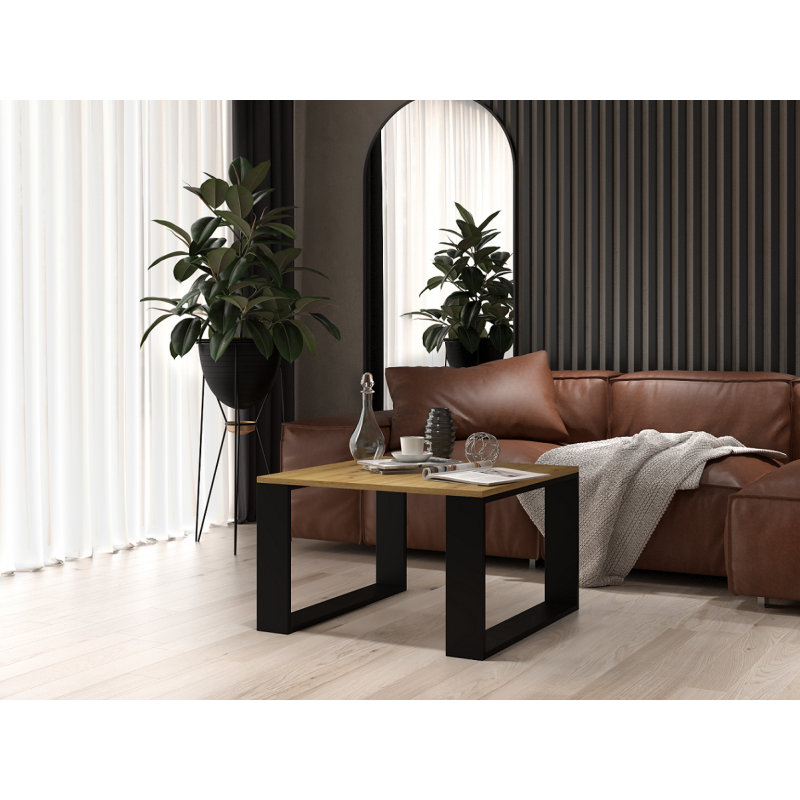 Shanequa Coffee Table, Natural, Black, 40" H x 67" W x 67" D