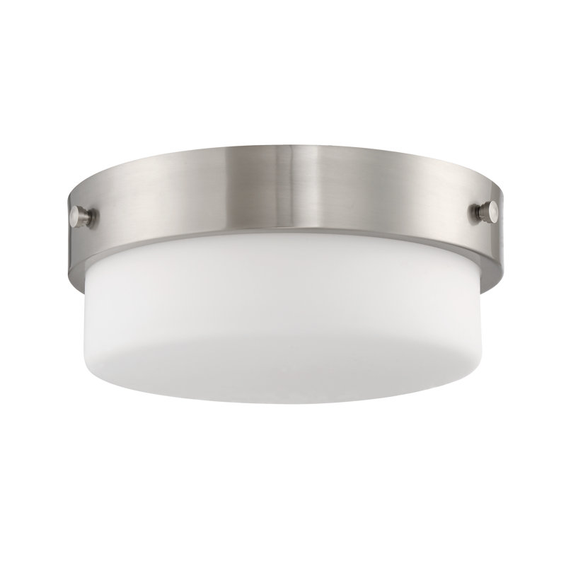 Plafonnier encastré 2 lumières , Nickel, H 5 po x l 11 po x P 11 po