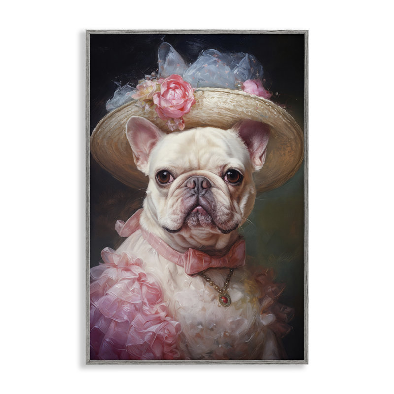 Giclée encadrée de style français victorien rose, design par Wumples, Estampe numérique Farmhouse, H 18 po x l 12 po