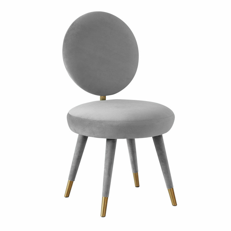 Chaise en velours gris clair Stephanie, Gris clair
