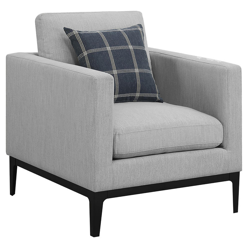 Chaise à dossier coussiné gris clair
